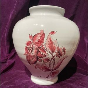 Ceramic vase, Italy, 9x7” has some glaze imperfections on the rim